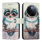For vivo Y300 Pro 3D Painting Horizontal Flip Leather Phone Case(Grey Owl) - 2