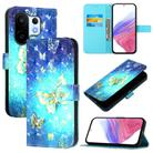 For vivo S30 Pro mini 3D Painting Horizontal Flip Leather Phone Case(Golden Butterfly) - 1