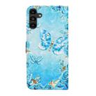 For Samsung Galaxy S24 FE 5G Oil Embossed 3D Drawing Leather Phone Case(Blue Butterflies) - 3