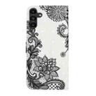 For Samsung Galaxy S24 FE 5G Oil Embossed 3D Drawing Leather Phone Case(Lace Flower) - 3