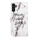 For Samsung Galaxy S24 FE 5G Oil Embossed 3D Drawing Leather Phone Case(Words Marble) - 3