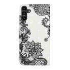 For Samsung Galaxy S25+ 5G Oil Embossed 3D Drawing Leather Phone Case(Lace Flower) - 3
