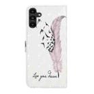 For Samsung Galaxy S25+ 5G Oil Embossed 3D Drawing Leather Phone Case(Feather) - 3
