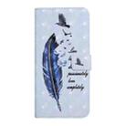 For Samsung Galaxy S25+ 5G Oil Embossed 3D Drawing Leather Phone Case(Blue Feather) - 2