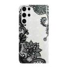 For Samsung Galaxy S25 Ultra 5G Oil Embossed 3D Drawing Leather Phone Case(Lace Flower) - 3