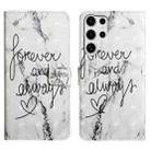 For Samsung Galaxy S25 Ultra 5G Oil Embossed 3D Drawing Leather Phone Case(Words Marble) - 1