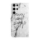 For Samsung Galaxy S25 Ultra 5G Oil Embossed 3D Drawing Leather Phone Case(Words Marble) - 3