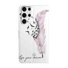 For Samsung Galaxy S25 Ultra 5G Oil Embossed 3D Drawing Leather Phone Case(Feather) - 3