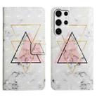 For Samsung Galaxy S25 Ultra 5G Oil Embossed 3D Drawing Leather Phone Case(Triangular Marble) - 1