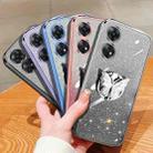 For OPPO Reno8 T 4G Plated Gradient Glitter Butterfly Holder TPU Phone Case(Black) - 2