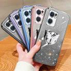 For OPPO Reno7 5G Plated Gradient Glitter Butterfly Holder TPU Phone Case(Silver) - 2