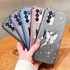 For OPPO Reno6 5G Plated Gradient Glitter Butterfly Holder TPU Phone Case(Sierra Blue) - 2