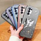 For OPPO Reno5 5G Plated Gradient Glitter Butterfly Holder TPU Phone Case(Silver) - 2