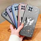 For OPPO Reno4 SE Plated Gradient Glitter Butterfly Holder TPU Phone Case(Silver) - 2