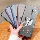 For OPPO Reno Plated Gradient Glitter Butterfly Holder TPU Phone Case(Silver) - 2