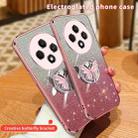 For OPPO Reno12 F Plated Gradient Glitter Butterfly Holder TPU Phone Case(Purple) - 3