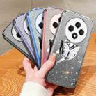 For OPPO Reno12 F Plated Gradient Glitter Butterfly Holder TPU Phone Case(Silver) - 2