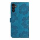 For Samsung Galaxy S24 FE 5G Flower Embossing Pattern Leather Phone Case(Blue) - 3