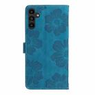 For Samsung Galaxy S25 5G Flower Embossing Pattern Leather Phone Case(Blue) - 3