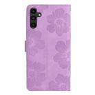 For Samsung Galaxy S25 5G Flower Embossing Pattern Leather Phone Case(Purple) - 3