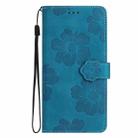 For Samsung Galaxy S25 Ultra 5G Flower Embossing Pattern Leather Phone Case(Blue) - 2