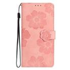 For Samsung Galaxy S25 Ultra 5G Flower Embossing Pattern Leather Phone Case(Pink) - 2