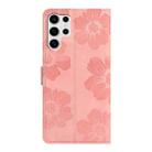 For Samsung Galaxy S25 Ultra 5G Flower Embossing Pattern Leather Phone Case(Pink) - 3
