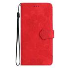 For Samsung Galaxy S25 Ultra 5G Flower Embossing Pattern Leather Phone Case(Red) - 2