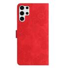For Samsung Galaxy S25 Ultra 5G Flower Embossing Pattern Leather Phone Case(Red) - 3