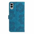 For Samsung Galaxy S25 Edge 5G Flower Embossing Pattern Leather Phone Case(Blue) - 3