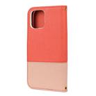 For iPhone 12 mini Splicing Color Horizontal Flip Leather Case with Holder & Photo Frame & Card Slots & Wallet(Rose Red) - 3