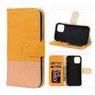 For iPhone 12 mini Splicing Color Horizontal Flip Leather Case with Holder & Photo Frame & Card Slots & Wallet(Yellow) - 1