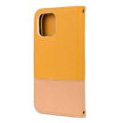 For iPhone 12 mini Splicing Color Horizontal Flip Leather Case with Holder & Photo Frame & Card Slots & Wallet(Yellow) - 3