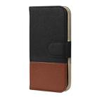 For iPhone 12 mini Splicing Color Horizontal Flip Leather Case with Holder & Photo Frame & Card Slots & Wallet(Black) - 2