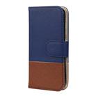 For iPhone 12 mini Splicing Color Horizontal Flip Leather Case with Holder & Photo Frame & Card Slots & Wallet(Blue) - 2