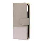 For iPhone 12 mini Splicing Color Horizontal Flip Leather Case with Holder & Photo Frame & Card Slots & Wallet(Grey) - 1