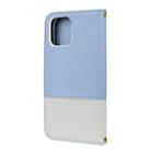 For iPhone 12 mini Splicing Color Horizontal Flip Leather Case with Holder & Photo Frame & Card Slots & Wallet(Light Blue) - 3