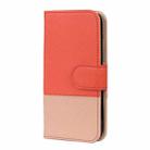 For iPhone 12 / 12 Pro Splicing Color Horizontal Flip Leather Case with Holder & Photo Frame & Card Slots & Wallet(Rose Red) - 2