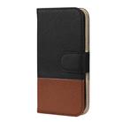 For iPhone 12 / 12 Pro Splicing Color Horizontal Flip Leather Case with Holder & Photo Frame & Card Slots & Wallet(Black) - 2