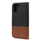 For iPhone 12 / 12 Pro Splicing Color Horizontal Flip Leather Case with Holder & Photo Frame & Card Slots & Wallet(Black) - 3