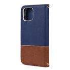 For iPhone 12 / 12 Pro Splicing Color Horizontal Flip Leather Case with Holder & Photo Frame & Card Slots & Wallet(Blue) - 3
