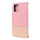 For iPhone 12 / 12 Pro Splicing Color Horizontal Flip Leather Case with Holder & Photo Frame & Card Slots & Wallet(Pink) - 3