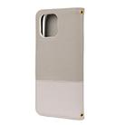 For iPhone 12 Pro Max Splicing Color Horizontal Flip Leather Case with Holder & Photo Frame & Card Slots & Wallet(Grey) - 3