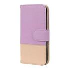 For iPhone 12 Pro Max Splicing Color Horizontal Flip Leather Case with Holder & Photo Frame & Card Slots & Wallet(Purple) - 2