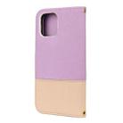 For iPhone 12 Pro Max Splicing Color Horizontal Flip Leather Case with Holder & Photo Frame & Card Slots & Wallet(Purple) - 3