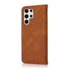 For Samsung Galaxy S25 Ultra 5G Dual-color Stitching Leather Phone Case(Brown Red) - 3