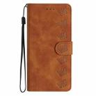For Samsung Galaxy S25 5G Seven Butterflies Embossed Leather Phone Case(Brown) - 2
