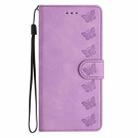 For Samsung Galaxy S25+ 5G Seven Butterflies Embossed Leather Phone Case(Purple) - 2