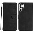 For Samsung Galaxy S25 Ultra 5G Seven Butterflies Embossed Leather Phone Case(Black) - 1