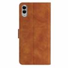 For Samsung Galaxy S25 Edge 5G Seven Butterflies Embossed Leather Phone Case(Brown) - 3